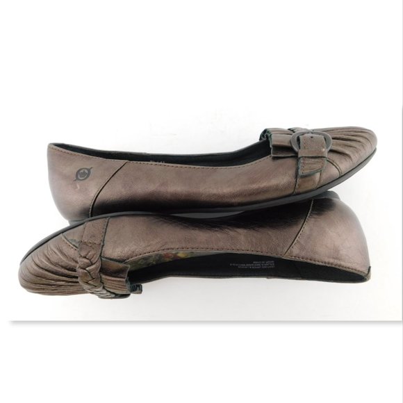 BORN Bronze Scrunch Braid Belted Ballet Flats 9.5 - Picture 4 of 7